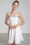 Stone Detailed Girls' Dress White Crepe Fabric Cross Straps Flexible Back Evening Dress 11 13 15 Years Old