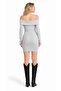 Gray Melange Madonna Collar Slim Fit Camisole Mini Dress - 3