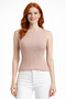 Square Collar Metal Buckle Detailed Ribbed Knitwear Blouse