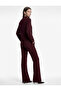 Asymmetrical Tie Detail Long Sleeve High Neck Crepe Blouse - 5