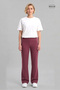 Women's Chika Elastic Waist, High Waist, Lycra, Wide Leg, Flare Cut, No Pockets, Back Seam, Two Thread Elastane Pants Dark Pink
