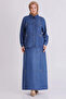 Plus Size Tencel Denim Suit with Hijab Skirt 38001 Dark Blue