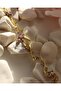 Gold Bracelet with Lilac Flower and Butterfly Figures - 2