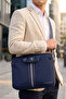 26055-26058 Briefcase with Shoulder Strap and Laptop Compartment Laptop Bag Dark Blue - 2