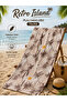 Beach Towel 70X150 cm Retro Island Beige – Soft Textured, Water Absorbent, Digital Printed Beach Towel