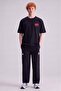 Arjen Black Crew Neck Printed Oversized Men's Tshirt