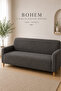 Bohem Jakarli Elastic 3-Seater Sofa Cover Non-Slip, Flexible Washable Sofa Cover Anthracite Color