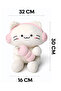 Decorative Cat Plush Toy with Earphone Detail 32 X 30 cm - 5