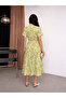 Women's Green Lily Flower Patterned Lily Dress - 4