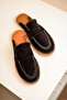 Bloom Genuine Leather Black Rubber Sole Slippers - 2