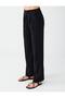 Black Straight Cut Regular Leg Regular Waist Snap Closure Palazzo Trousers - 5