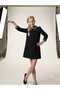 Girl's Short-Sleeved Dress with Stone Collar and Sleeves - 3