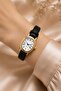 Women's Oval Leather Strap Minimal Vintage New Season Gold Sleeve - 4