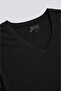 Women's V-Neck Viscose T-Shirt Black - 4