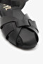 Black Genuine Leather Women's Strappy Cage Sandals - 3