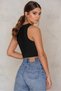 women's belly low-cut cycling collar sleeveless style crop blouse - 7