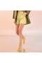 Silino Green Women's Suede Leather Mini Shorts