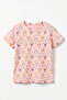 Girls' Cotton Pajama Set Short Sleeve Long Bottom Patterned Wide and Comfortable Cut (474003) - 2
