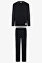 Men's Dark Anthracite Black Street Pants Pajama Set
