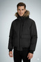 Jack&Jones Construct Faux Fur Bomber Men's Black Hooded Coat - 2