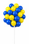 25 Pieces Metallic Dark Blue Navy Blue-Chick Yellow Balloon Flying with Helium