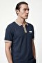 Men's Polo T-Shirt with Contrast Collar and Sleeve Detail - 2