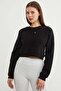 3 Thread Crop Sweatshirt with Heart Accessories - 3