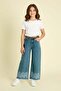 Flower Embroidered Girl's Pants with Adjustable Waist