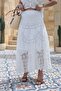 Ecru Lace Detail Long Skirt M38570