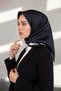 Black Silk Leopard Print Twill Scarf - 90X90, Hand Stitched - 4