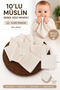 10-pack muslin baby mouth cloth 100% cotton ecru color