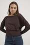 Armalife 1506 low shoulder draped knit women's blouse