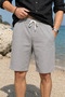 Elastic Waist-laced, Regular Fit, Summer, Old Money Culture, Linen (linen), Woven shorts - 5