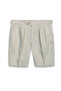 Beige Plain Woven Carrot Fit Casual 100% Linen Bermuda - 5
