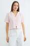 Bow-Tie Buttoned Crop Shirt - 2