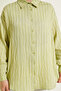 Women's Striped Oversize Shirt 1346 - E.Green - 3