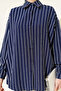 Women's Striped Oversize Shirt 1346 - Navy Blue - 3