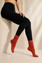 Original Women's 3-Pair Premium Thick Drawstring Slouchy Long Socks Soft Textured Cotton Terry Sole Boot Socks Compatible with Aerobics Knee-Length Dust Socks Home Sleep Warm Winter Socks Set - 3-Pack - 8