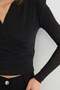 Shoulder Shoulder Pad Layered Glitter Double-Breasted Neckline Blouse - 6