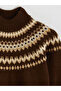 Esvab • Modern & Distinctive Half Fisherman Roba Collar Embroidered Women's Knitwear Sweater - 7