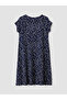 Original Oval Neckline Patterned A-Line Dress - 7