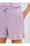 Two Mt Shop Quality Lcw Vision Lilac Women's Flat Shorts with Elastic Waist - 3