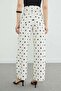 Polka Dot Patterned Zippered Palazzo Jeans - 8