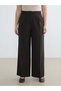 Trendlucky High Waist Wide Leg Women's Pleated Fabric Pants with Difference in Color - 6