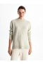 Crew Neck Embroidered Women's Knitwear Sweater (W4)