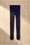 Girl's patterned tights school socks navy blue - 3