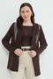 Scarf Detailed Shoulder Padded Blazer Jacket
