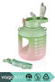1100ml New Collection Large Size Dual Color Silicone Straw Motivational Polycarbonate Water Bottle with Neck Strap and Handle, Sticker Gift Included - 3