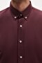 Ds Damat Slim Fit Plum Oxford Button Collar Easy-Iron Cotton Shirt with Embroidery Detail - 5