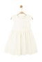 Nk Girl's Sleeveless Embossed Floral Detailed Dress 4-8 Years Ecru